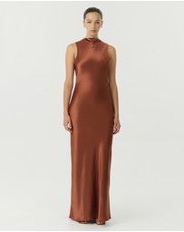Third Form - Satin Bias Cowl Back Maxi Dress