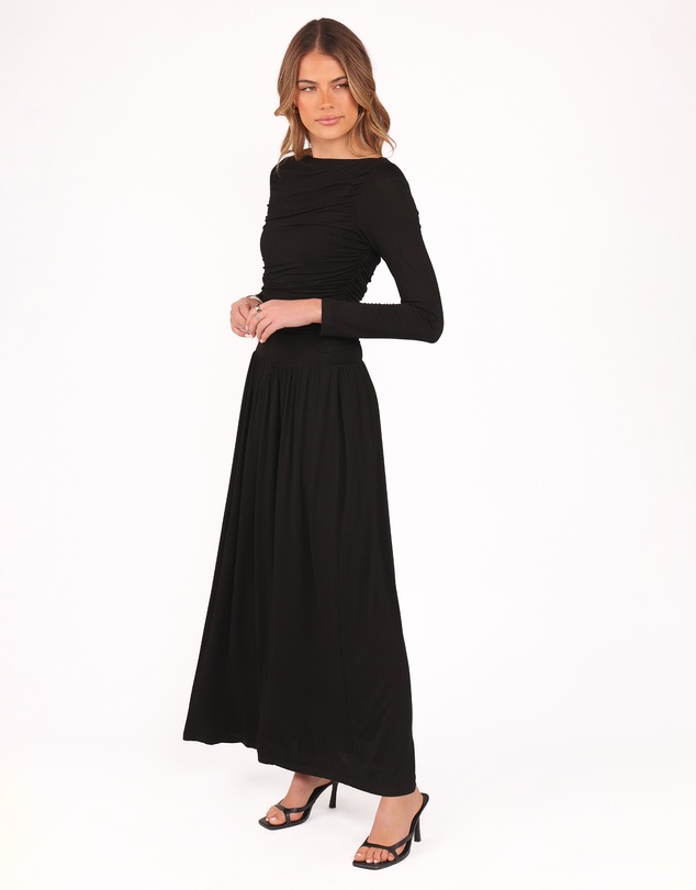Petal & Pup - Shirley Long Sleeve Maxi Dress - Black