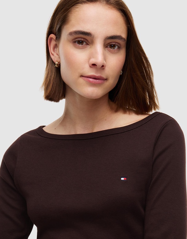 Tommy Hilfiger - Slim Boat Neck Three-Quarter Sleeve T-Shirt