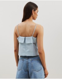 Atmos&Here - Orielle Linen Blend Square Neck Cami