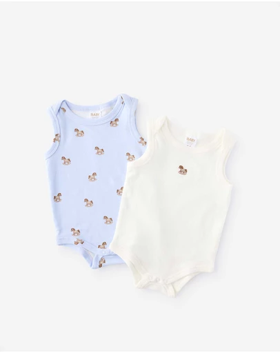 Cotton On Kids - Organic 2Pk Singlet Bubbysuit