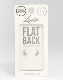 Lovisa - Surgical Steel Steel Cubic Zirconia Vine Flat Back Earrings 2-Pack