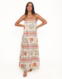 Petal & Pup - Amora Strapless Maxi Dress - Rose Tile