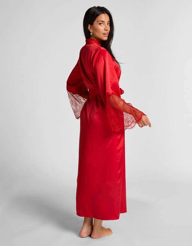 Hunkemoller - Long Satin Lace Kimono