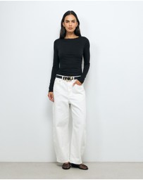 AERE - Emma Draped Cupro Top