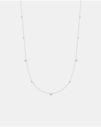 Ania Haie - Ania Haie Silver Bezel Cubic Zirconia Station Necklace