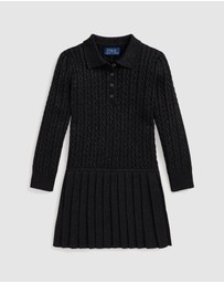 Polo Ralph Lauren - Metallic Mini-Cable Polo Sweater Dress - Kids