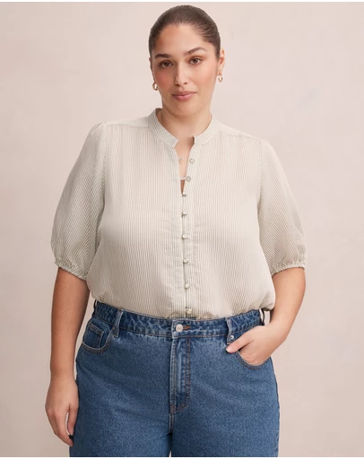 Forever New Curve - Lulie Curve Striped Shirt