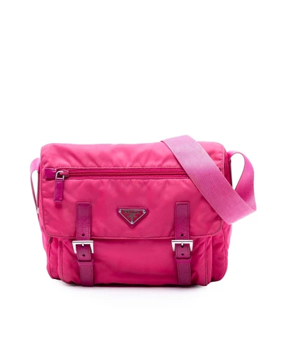 Pre-Loved by Azura Reborn - Pre-Loved Tessuto Zip Double Buckle Messenger Bag