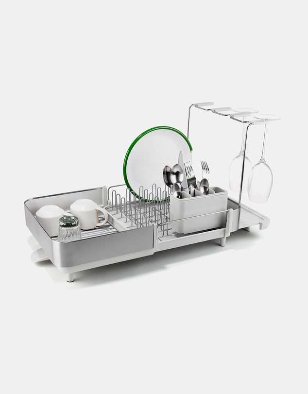 Joseph Joseph - Extend™ Steel Plus Expandable Stone Dish Drainer with Wine Glass Rack
