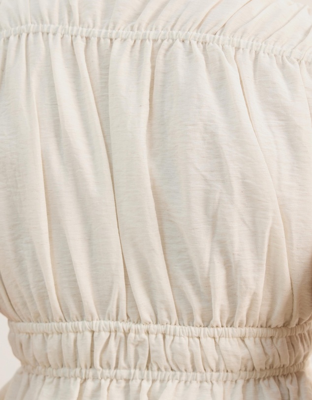 Atmos&Here - Ray Linen Blend Sleeveless Gathered Top