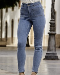 Sosandar - Pocket Detail Skinny Jeans