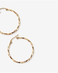 Michael Hill - 28mm Square Twist Hoop Earrings in 10kt Yellow Gold