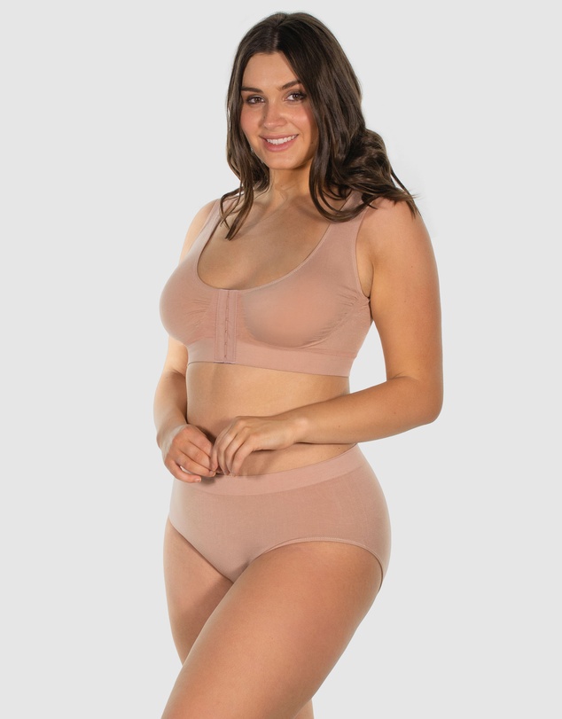B Free Intimate Apparel - Bamboo Padded Front Closure Wire Free Bra (B-C-D-DD) Cup