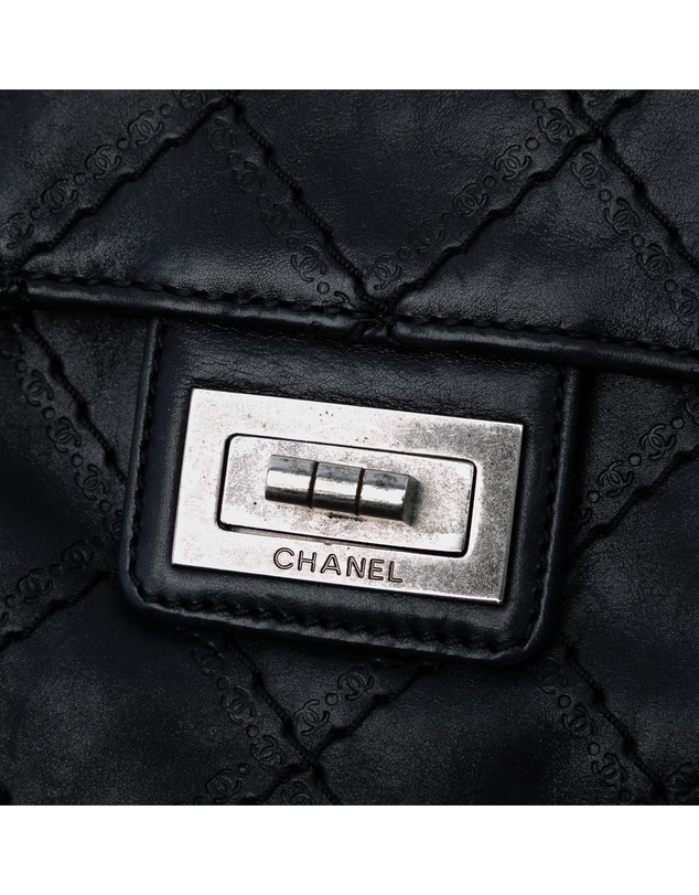Pre-Loved by Azura Reborn - Pre-Loved Embossed CC Quilted Aged Calfskin Reissue 2.55 Single Flap 227
