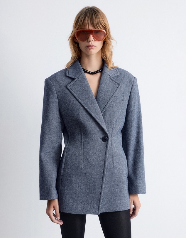 & Other Stories - Fitted Shoulder-Pad Wool Blazer