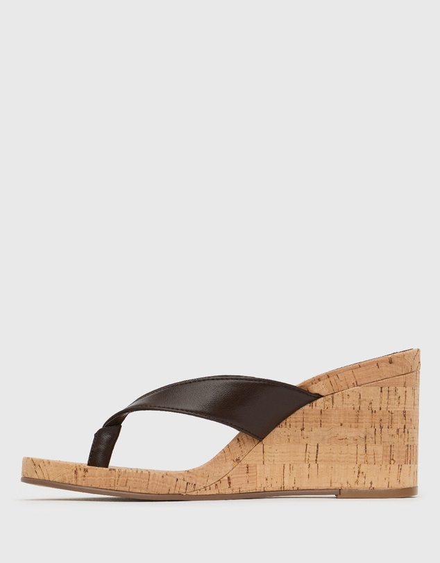 Betts - Wider Fit Sable 2 Thong Wedge Casual Sandals