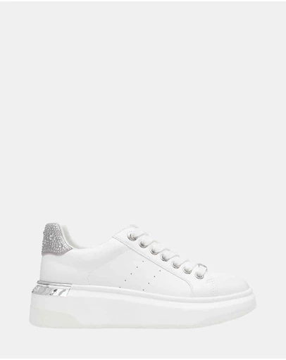 Steve Madden - Glacial-R White Silver Sneakers