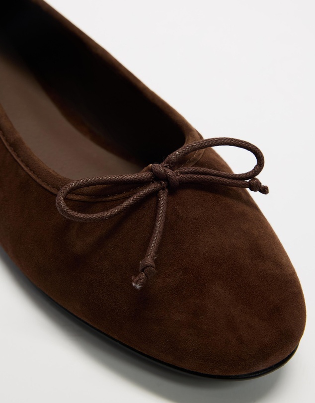 AERE - Classic Suede Ballet Pumps - Women's