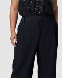 Pink Dusk by Curve Project - Fired Up Satin Trim Pant
