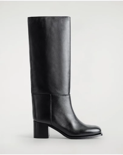 COS - Heeled Leather Knee Boots - Women's