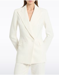 Carla Zampatti - Ivory Starlight Twill Double Breasted Blazer