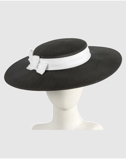 Max Alexander - Black & White Wide Brim Boater Hat