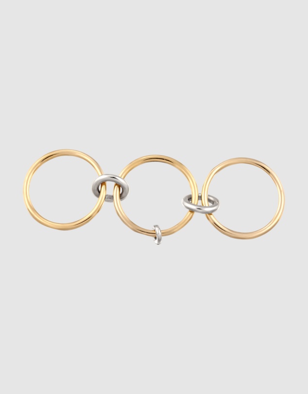 Elli Jewelry - Ring Trio Bicolor 925 Sterling Silver Gold-Plated