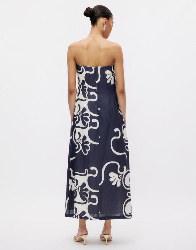 Minima Esenciales - Nivas Linen Empire Strapless Dress