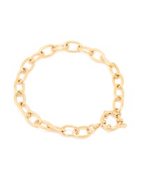 Lovisa - Waterproof Gold Plated Stainless Steel Dainty Clasp Chain Bracelet