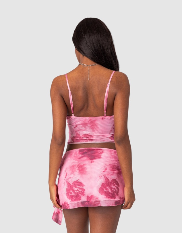 EDIKTED - Wanda Printed Mesh Ruffled Tank Top