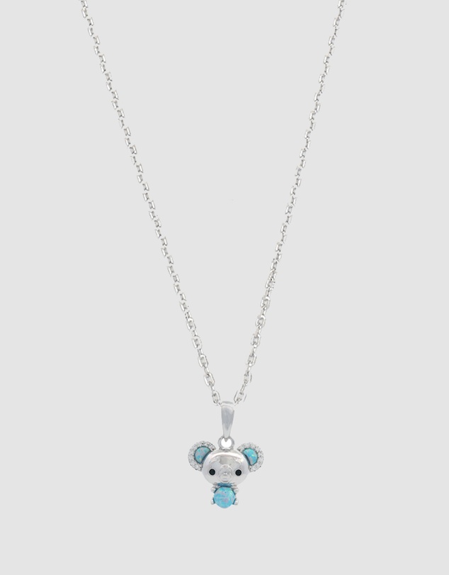 Georgini - Georgini Opal Glow Blue Created Opal Koala Silver Pendant