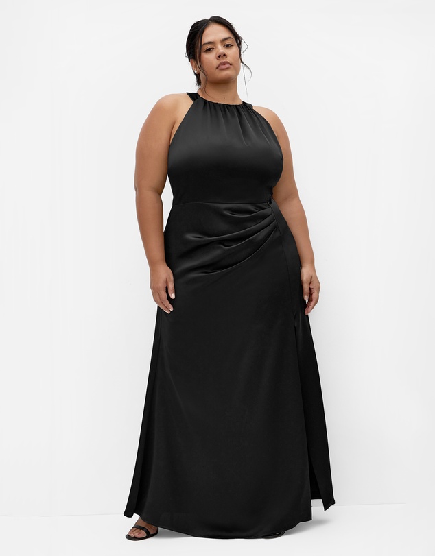 City Chic - Plus size Celina Halter Maxi Dress - black