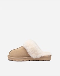 Ozwear Connection Uggs - Ugg Slippers Premium Australia Sheepskin Unisex Scuffette Suede