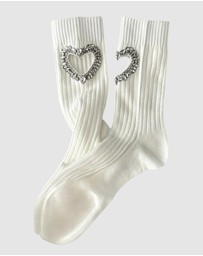 High Heel Jungle - Gem Crystal Heart Sock