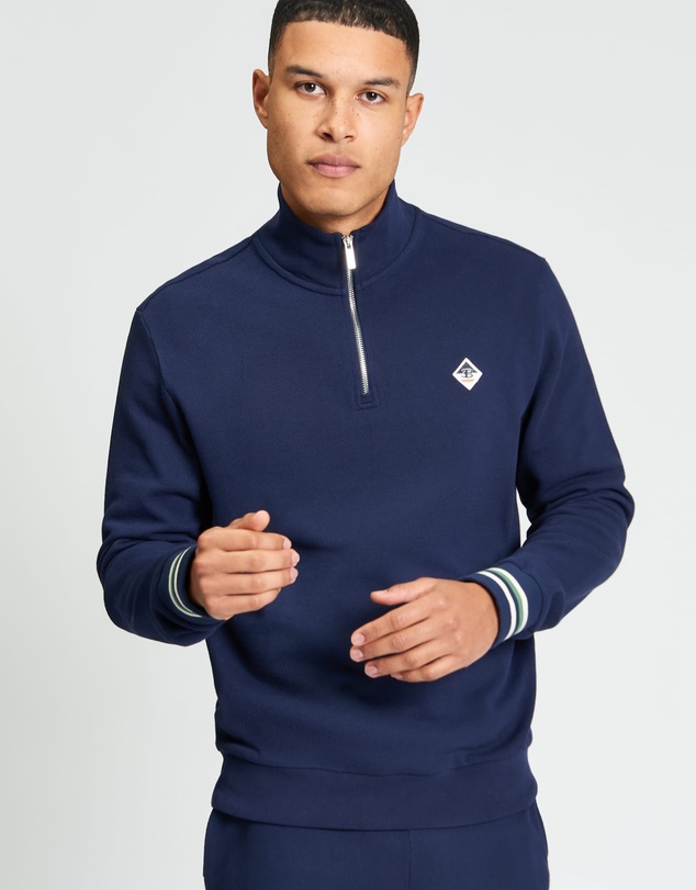 Ben Sherman - Textured Half Zip Sweatshirt