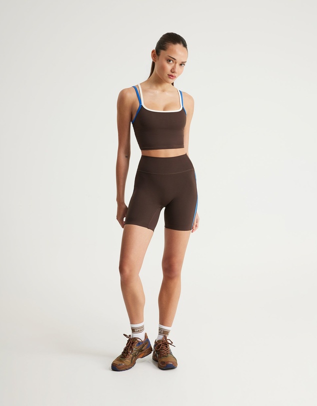 Upstate - Air Sculpt Stripe Bike Short - Espresso
