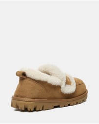 EVERAU - Australian Shepherd Ugg Rilee Loafer Cow Suede Upper House Shoes