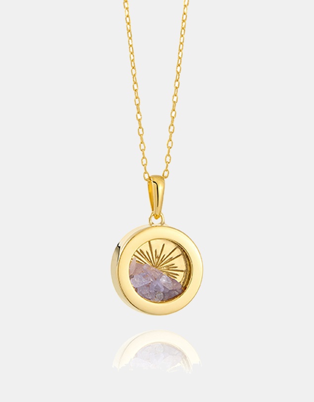 Rachel Jackson - Small Deco Sun Amulet December Birthstone Tanzanite Necklace (Wisdom & Protection)