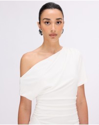 Minima Esenciales - Etta Jersey Off Shoulder Midi Dress