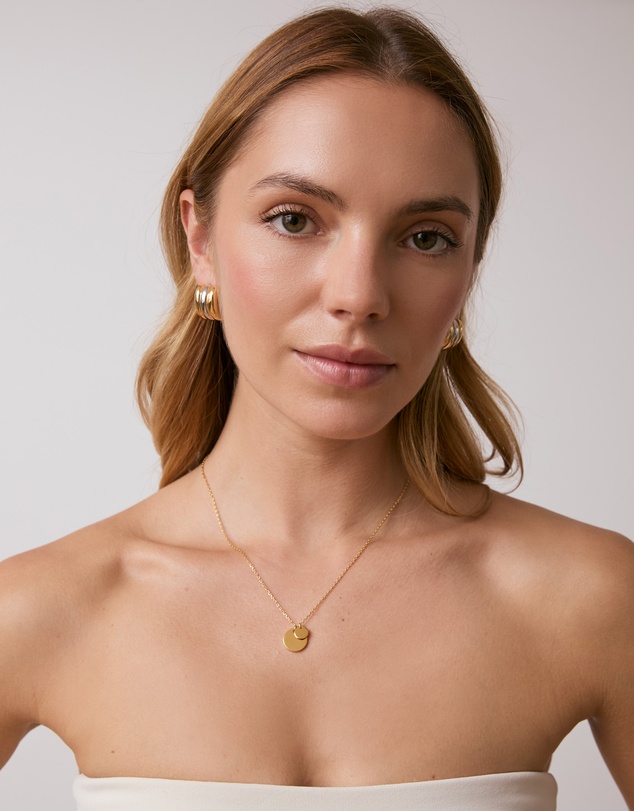 Zahar - Engravable Double Circle Pendant Necklace