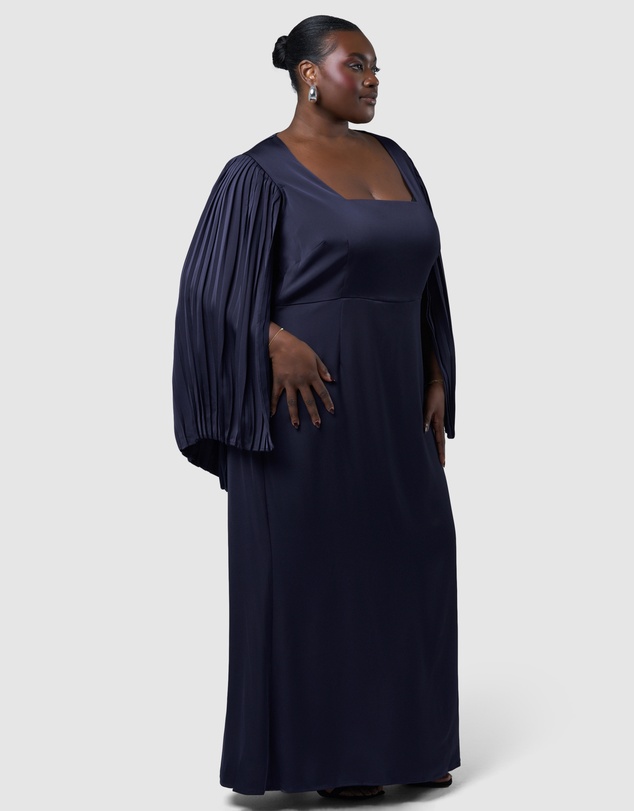 Pink Dusk by Curve Project - Sultry Satin Cape Dress
