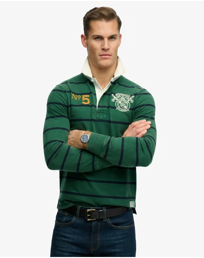 Superdry - Double Emblem Stripe Rugby