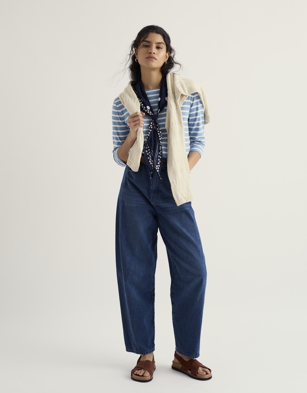 Seasalt - Seasalt Cornwall Blue Sailor 3/4 Sleeve Top Jersey