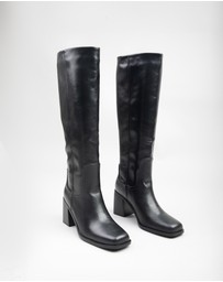 RAID - Rapid high block heeled knee boots in Black