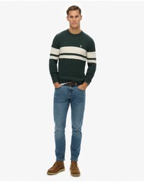 Superdry - Cotton Stripe Cable Jumper