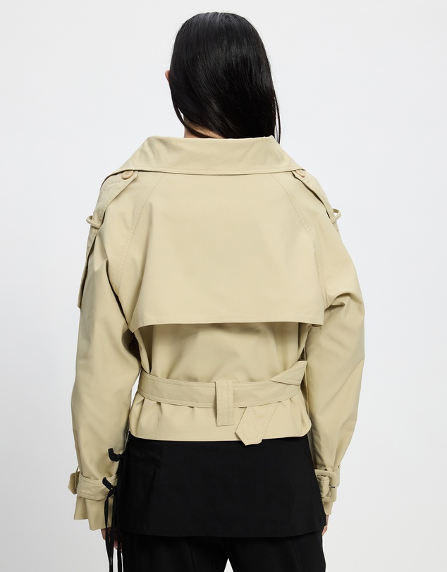 Lioness - Blanc Cropped Trench Coat - ICONIC EXCLUSIVE