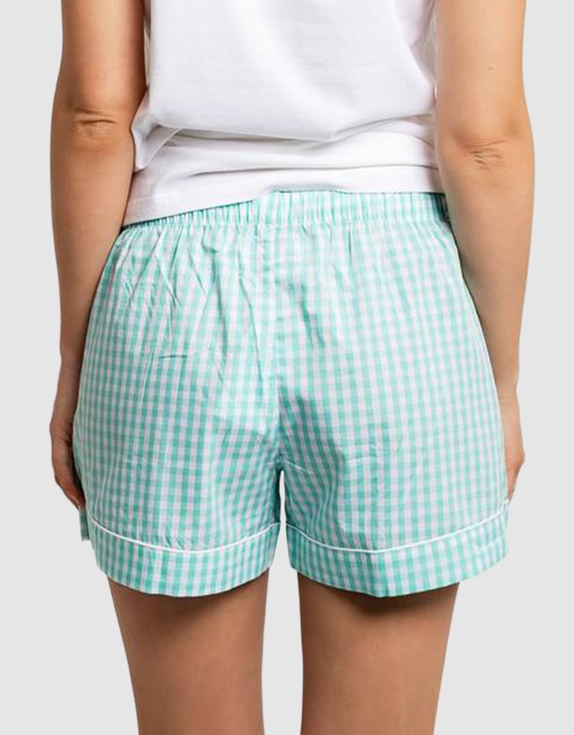 Sant And Abel - Women's Hepburn Gingham Mint Boxer Shorts