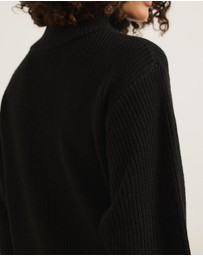 Atmos&Here - Alice Rib Knit Funnel Neck Jumper