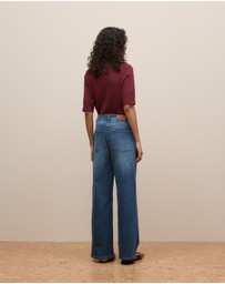Trenery - Australian Cotton Blend High Waist Jean in Mid Blue